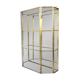 Small vintage display case in clear glass, mirrored glass and brass