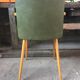 Fauteuil en skaï vert et bois années 60