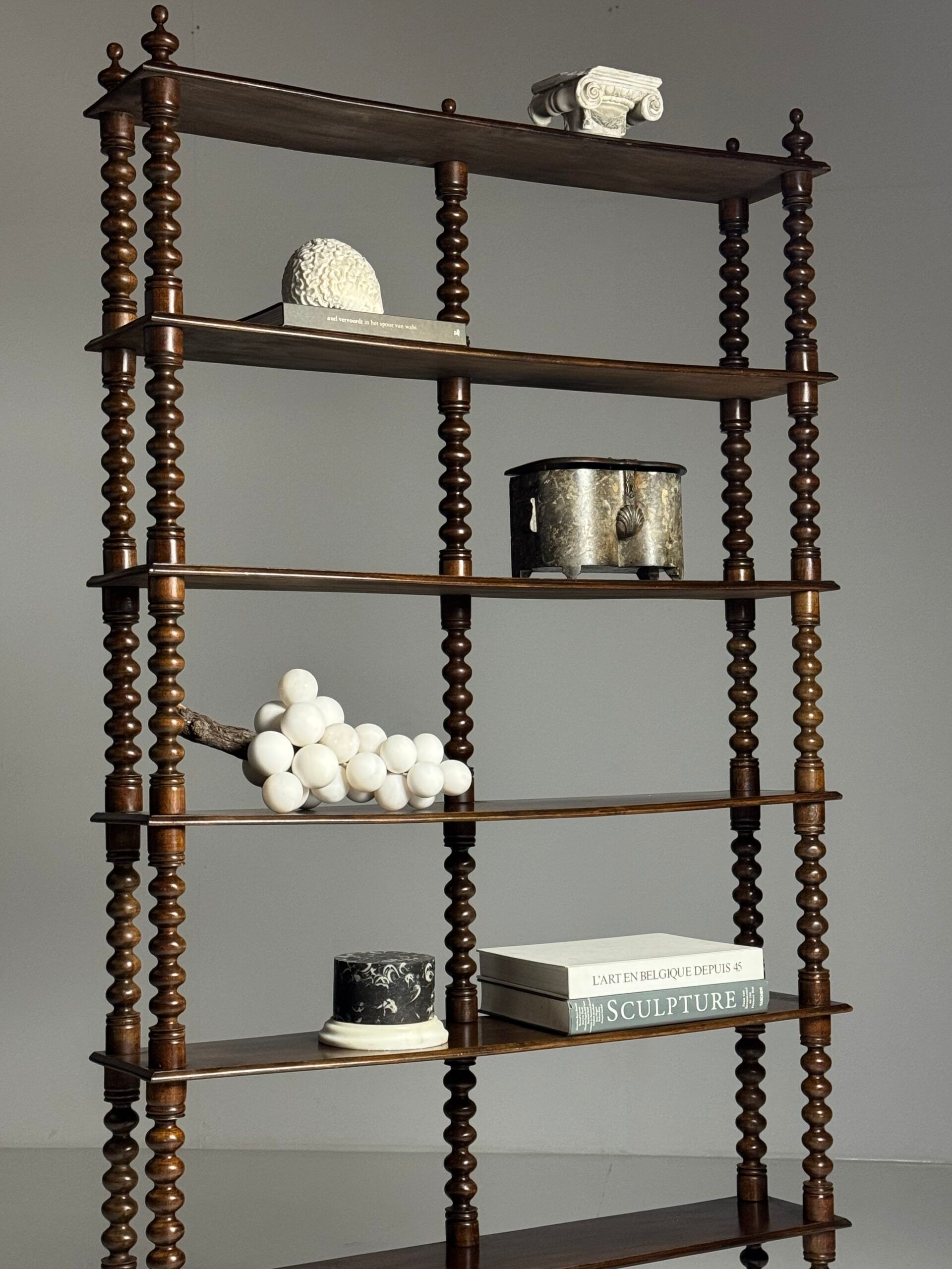Bobbin bookcase / French antique bookshelf