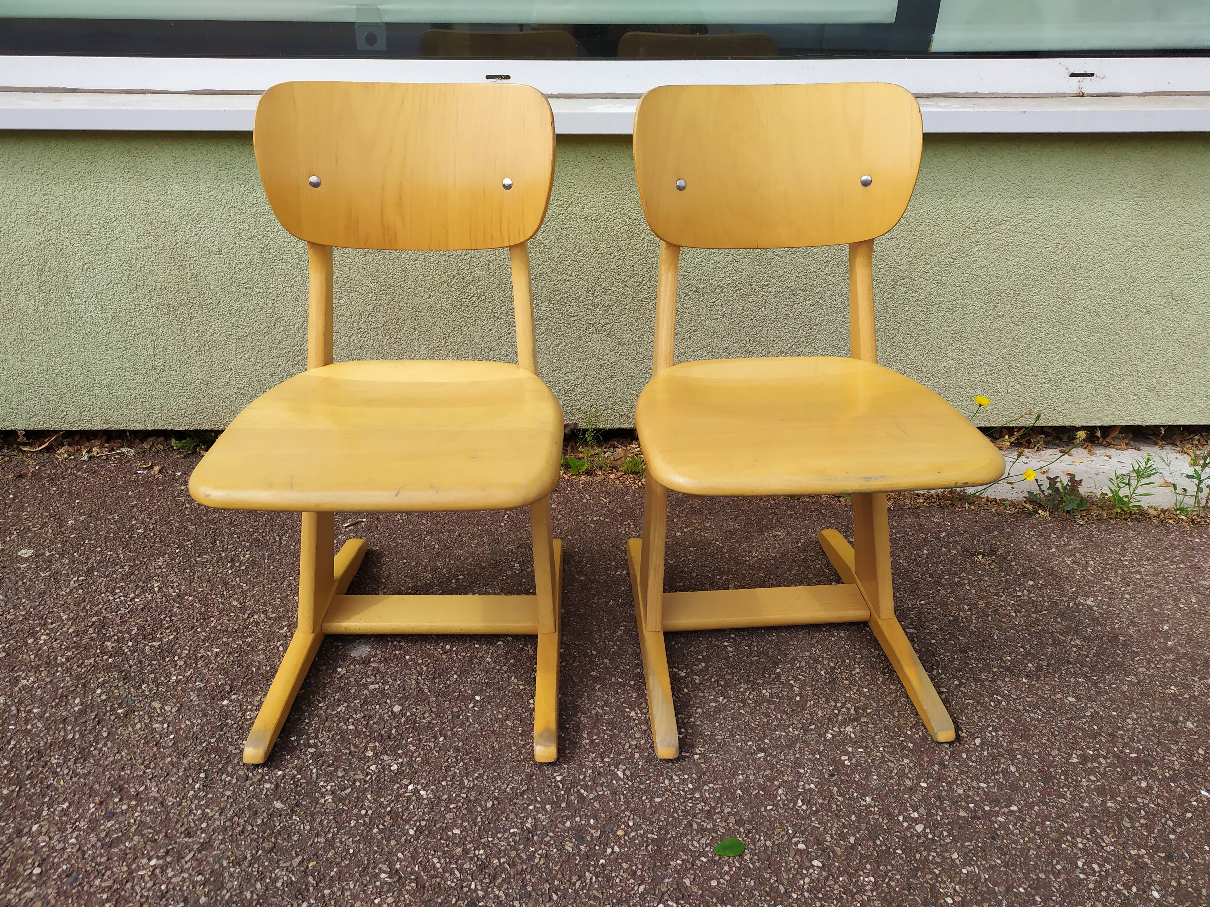 Lot of 2 Casala children's chairs - vintage