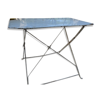 Ancienne table de jardin rectangulaire en fer