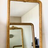 Old Louis Philippe golden mirror with pediment