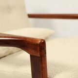 Scandinavian curly beige armchair mid century modern design by Z. Baczyk 1965
