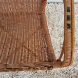 Vintage 50s osier and bamboo armchair