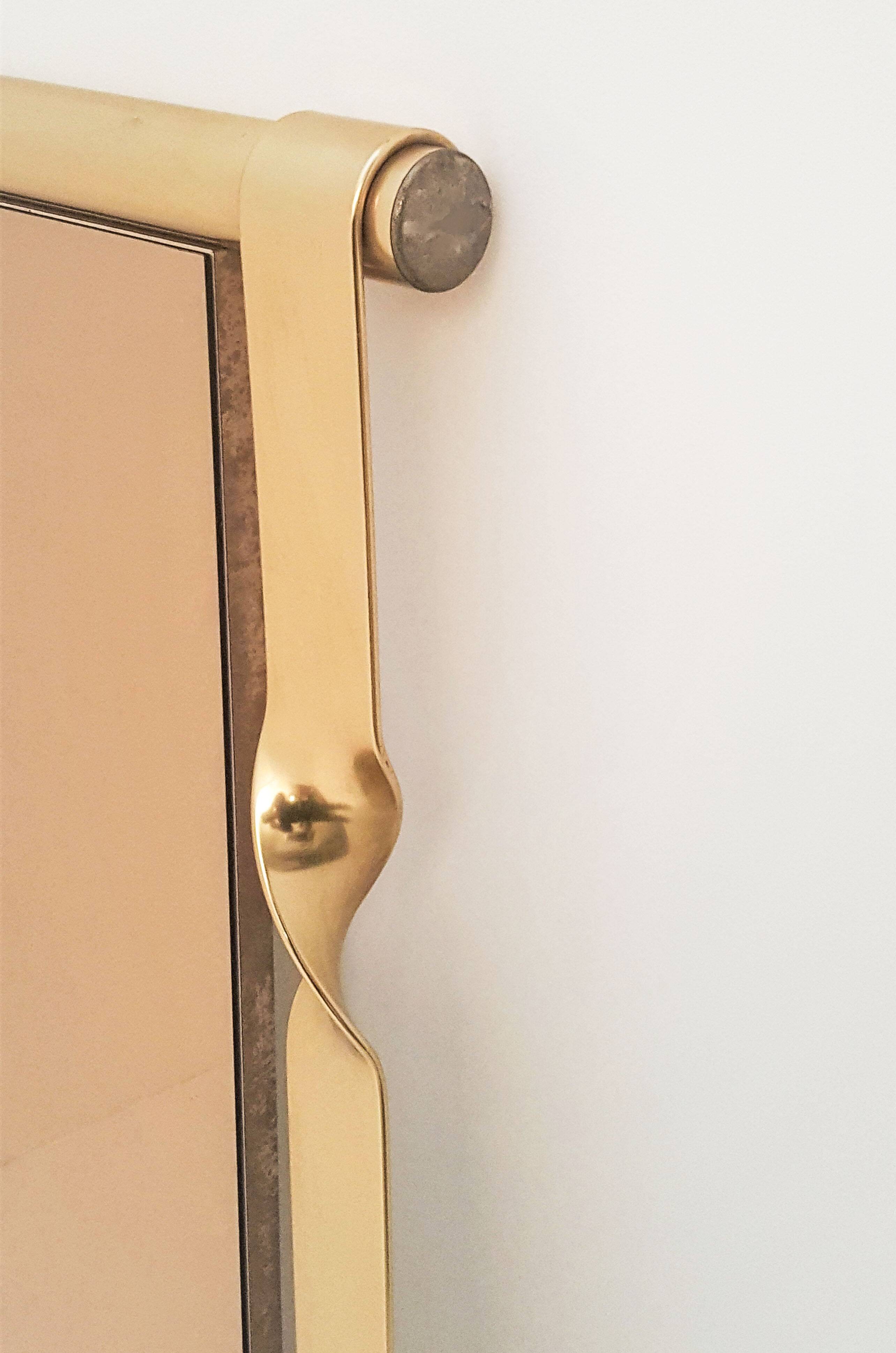 Miroir du milieu du siècle de Luciano Frigerio avec cadre torsadé doré, Italie, Italie