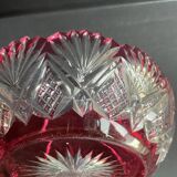 Overlay cut crystal salad bowl