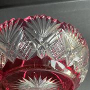 Overlay cut crystal salad bowl