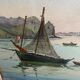Watercolor on paper by andré mahuas vannes port de pêche 1949