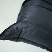 Togo set of chair and pouf in black shiny velvet