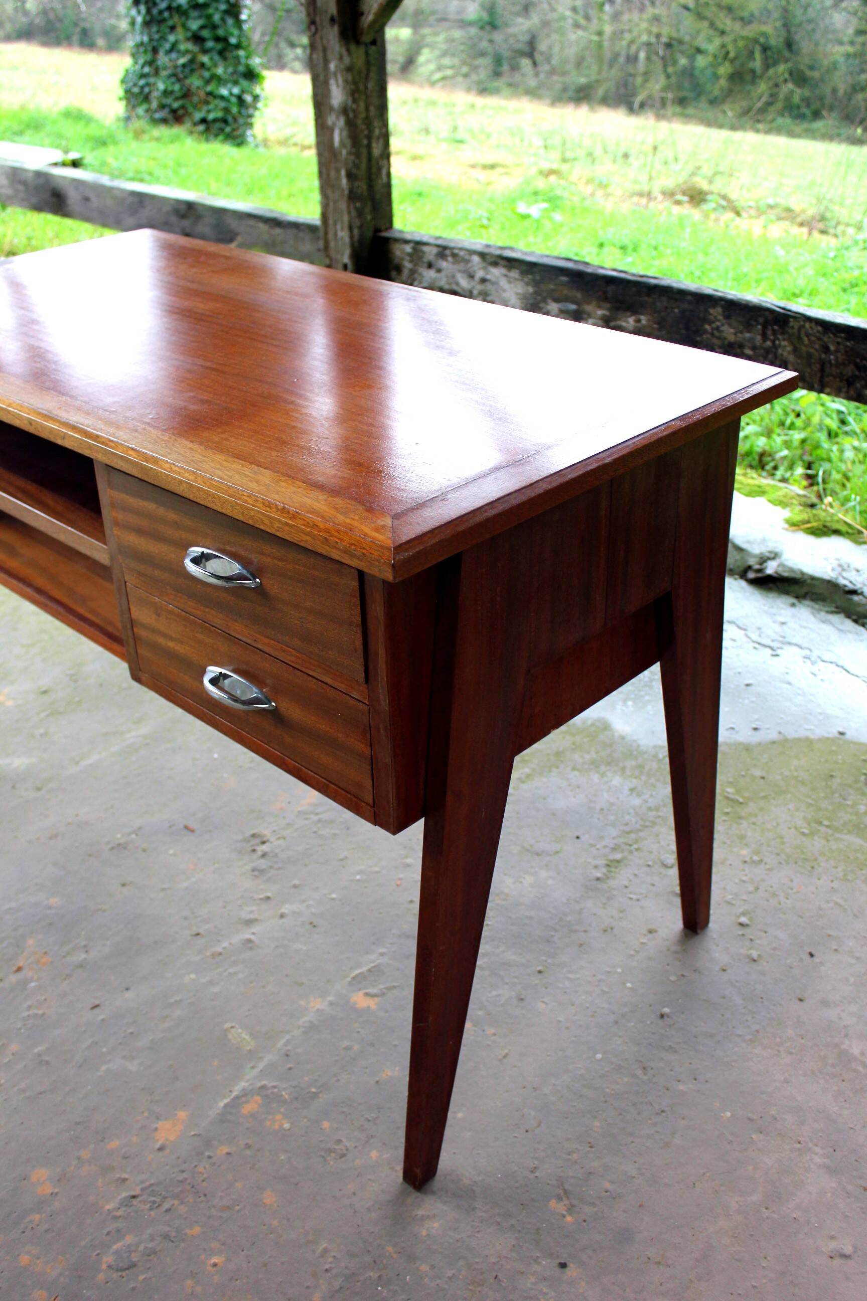 Scandinavian teak desk from the 60s, vintage design