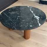 Table basse marbre noir pieds bois
