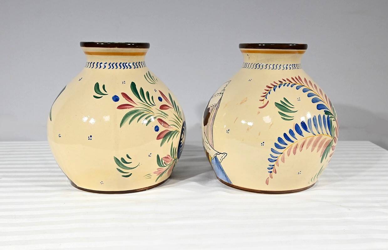 Pair of Earthenware Vases, Henriot Quimper – Mid 20th Century