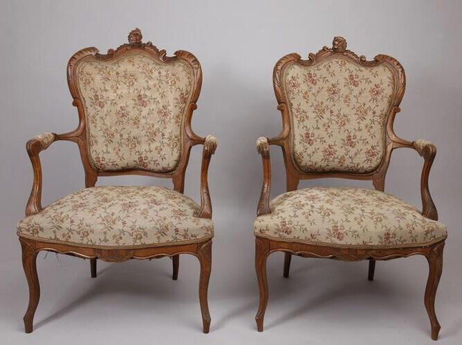 4 Louis XV style convertible armchairs