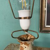 Danish Mid-Century Modern Pottery Table Lamp with Abstract Design 1975