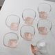7 Retro Murano Glass Drinking Glasses - Pink, Peach & Clear Glass, 1970s Italy, Mid-Century Set