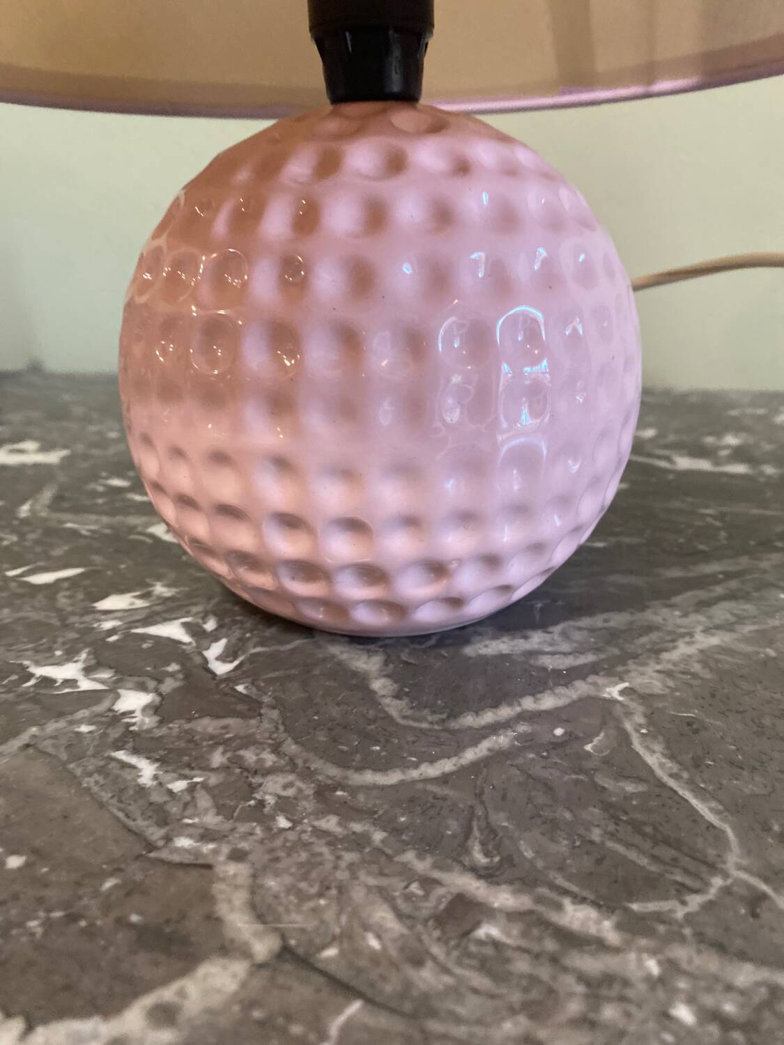 Vintage pink ceramic lamp