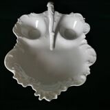 white Limoges porcelain crudité dish