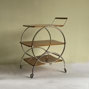 Art deco rolling bar cart, hungary 1930s