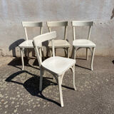 Set of 4 white bistro chairs