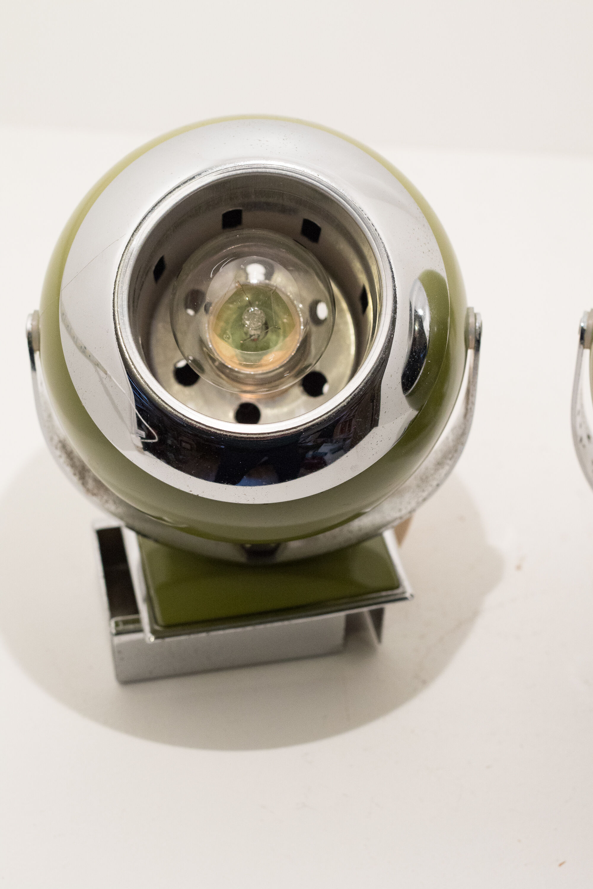 Pair of eyes ball "space age" wall lamp made in italy