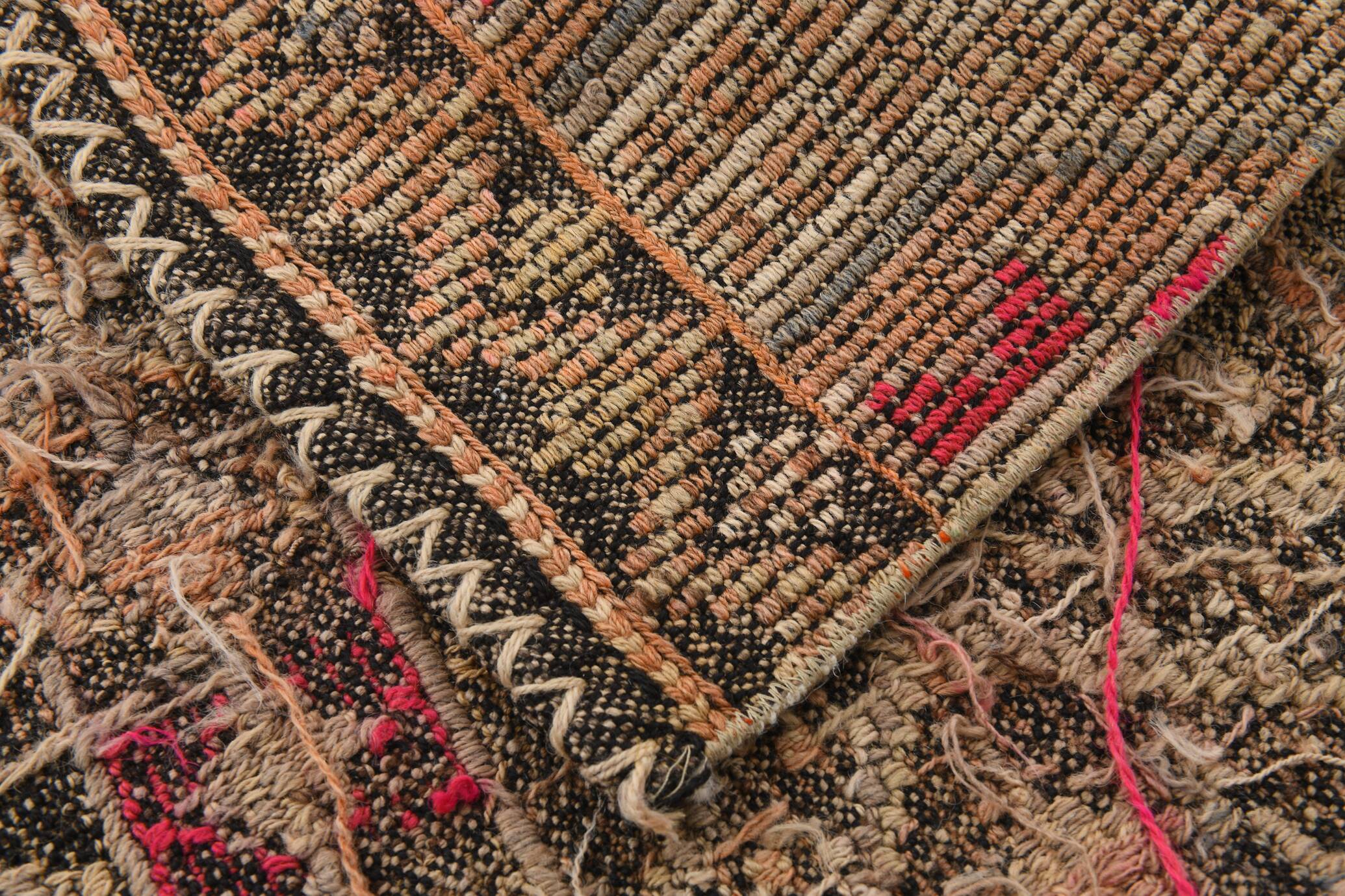 Rug For Hallway Red & Brown Kilim Runner Rug, 92x280Cm