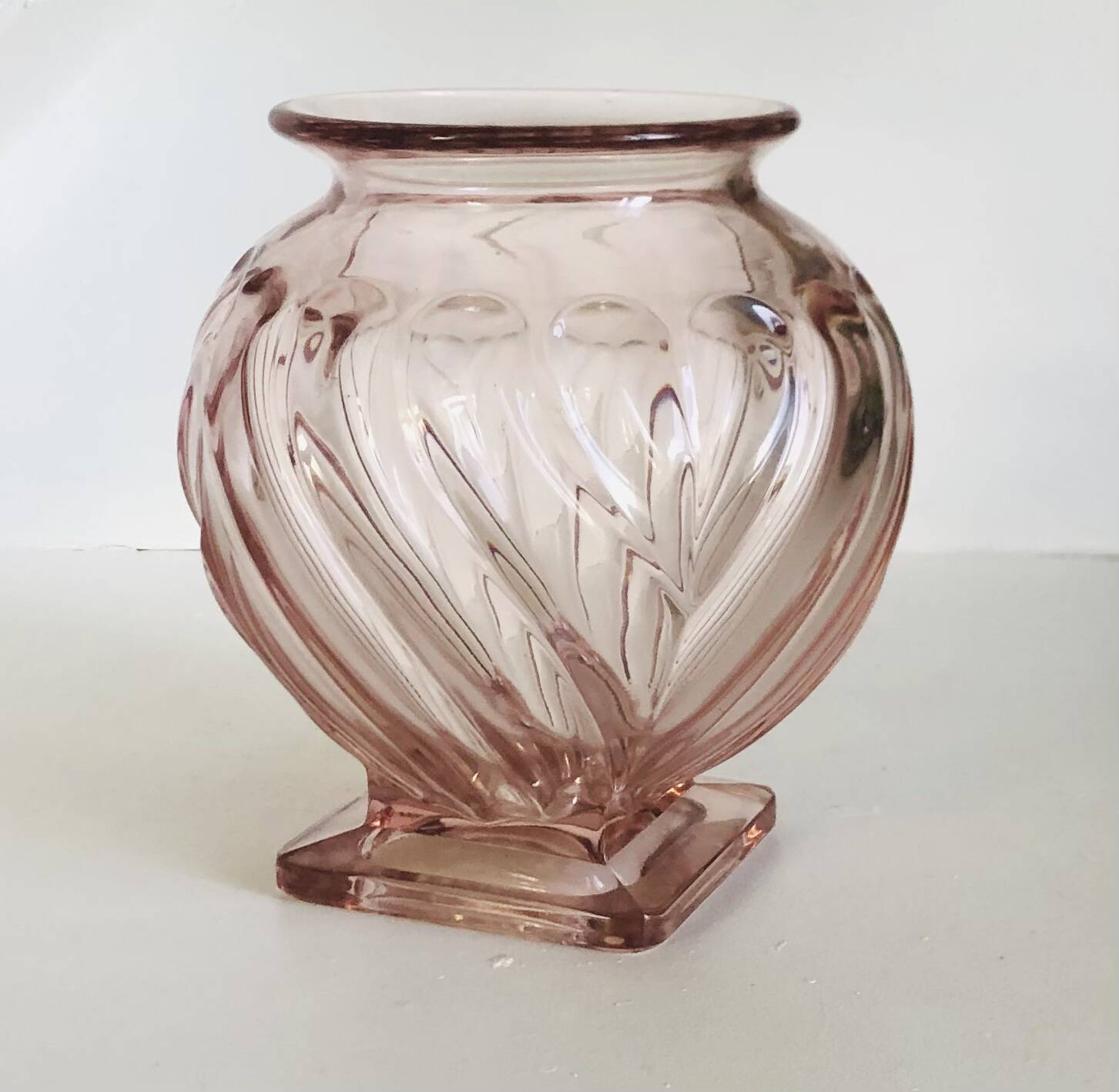Art Deco glass vase Rosaline by Rudolf Schrötter for Inwald