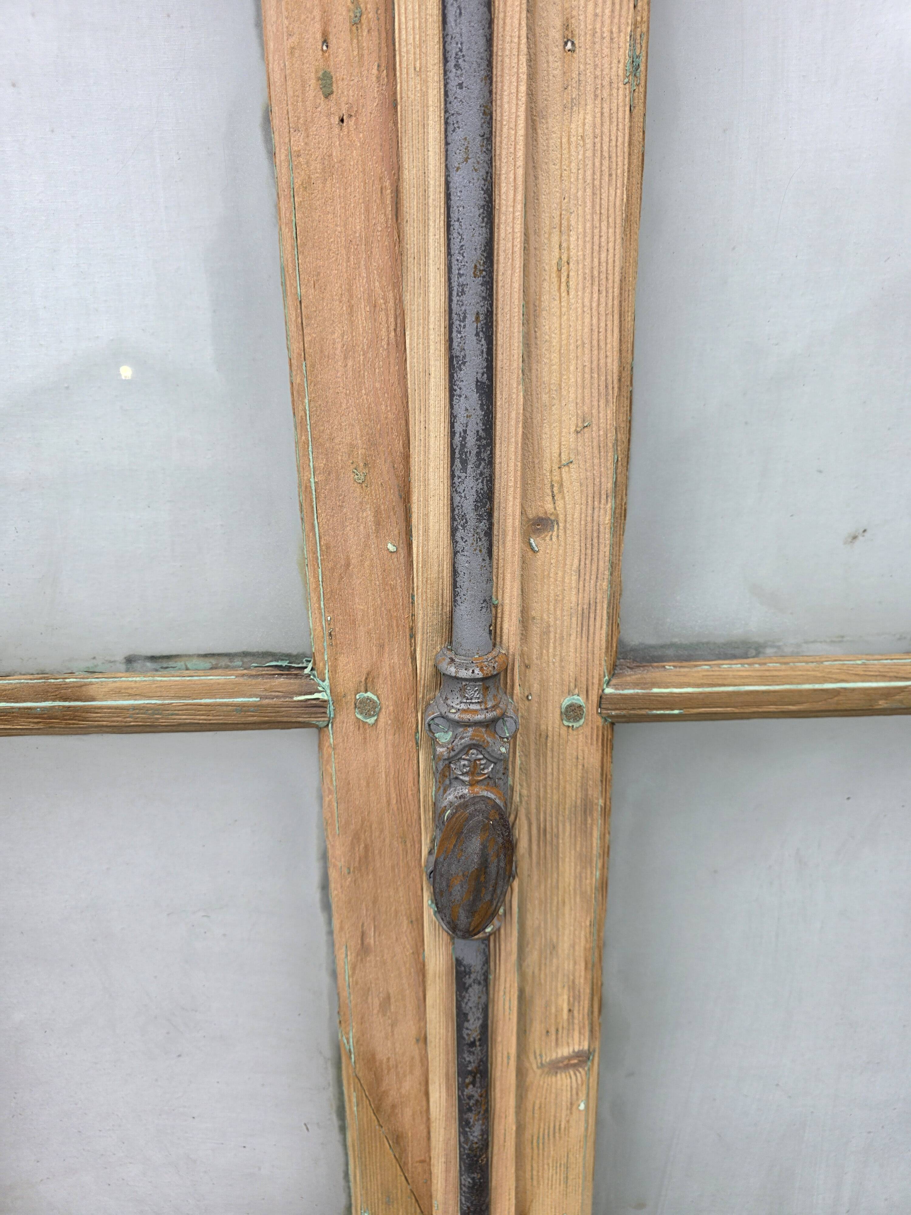 Old fir window with frame (one opening pane)