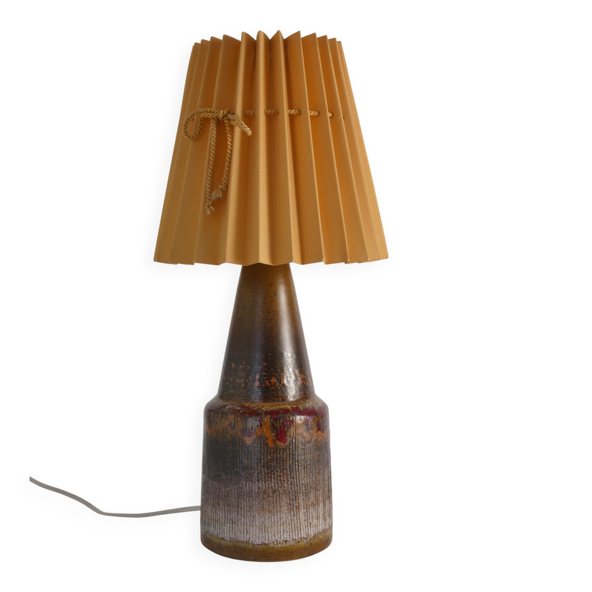 Unique Scandinavian Modern Brutalist Ceramic Table Lamp by Tilgmans, Sweden