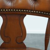 Leather and Wood Chesterfield Office Chair in English Style