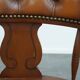 Chaise de bureau Chesterfield en cuir et bois de style anglais