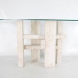 Travertine dining table