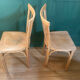 Pair of vintage bistro chairs with slats in beech (1960) - Style