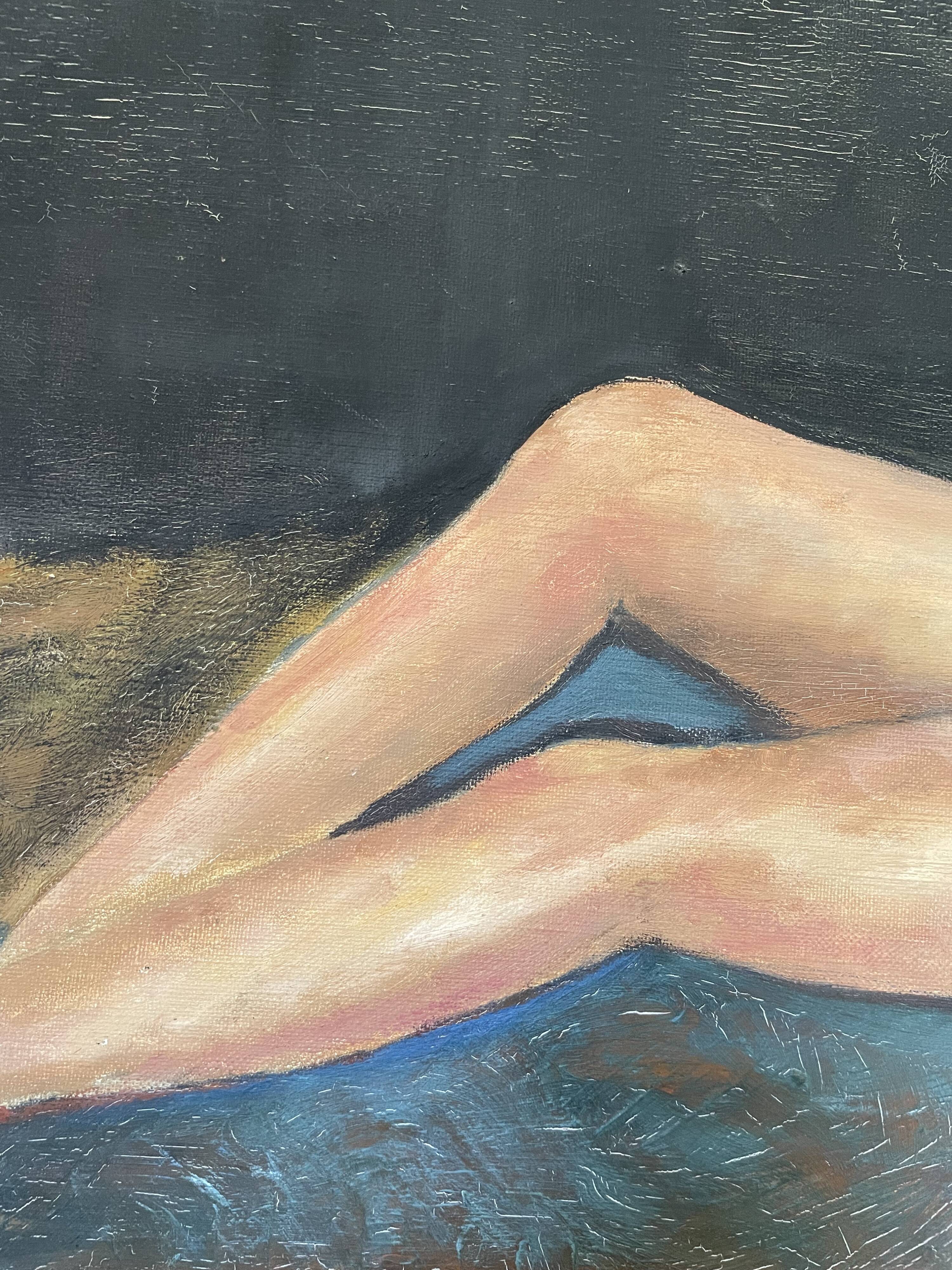 Oil on canvas, naked sleeping woman 1972