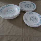 18 Blue Flower Plates VERONICA Arcopal Vintage Lot EB
