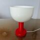 Red lacquered wood lamp and light diffuser in perspex 1980