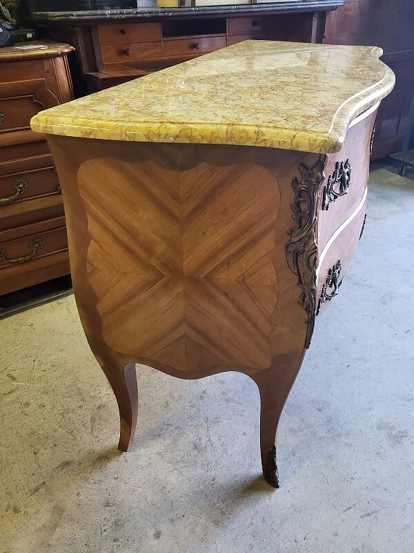 2 rosewood drawer chest of drawers with marble top