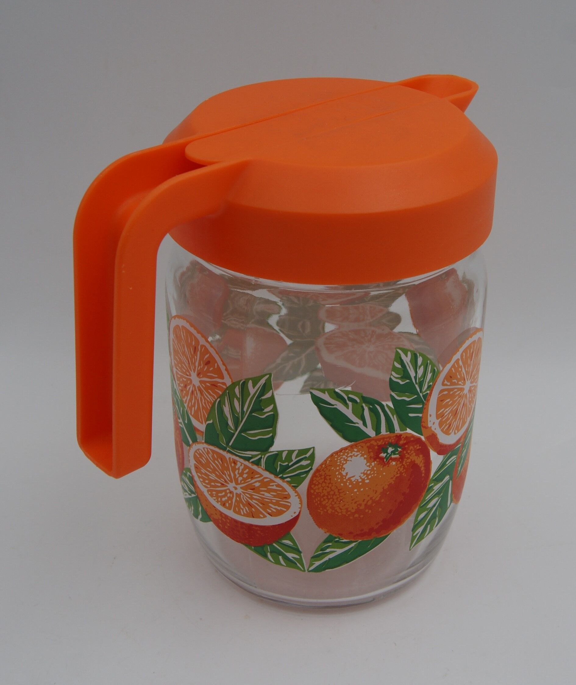 Vintage oranges glass decanter