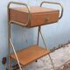 Table chevet vintage métal bois