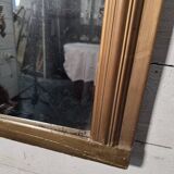 Art Deco gilded trumeau, bevelled mirror