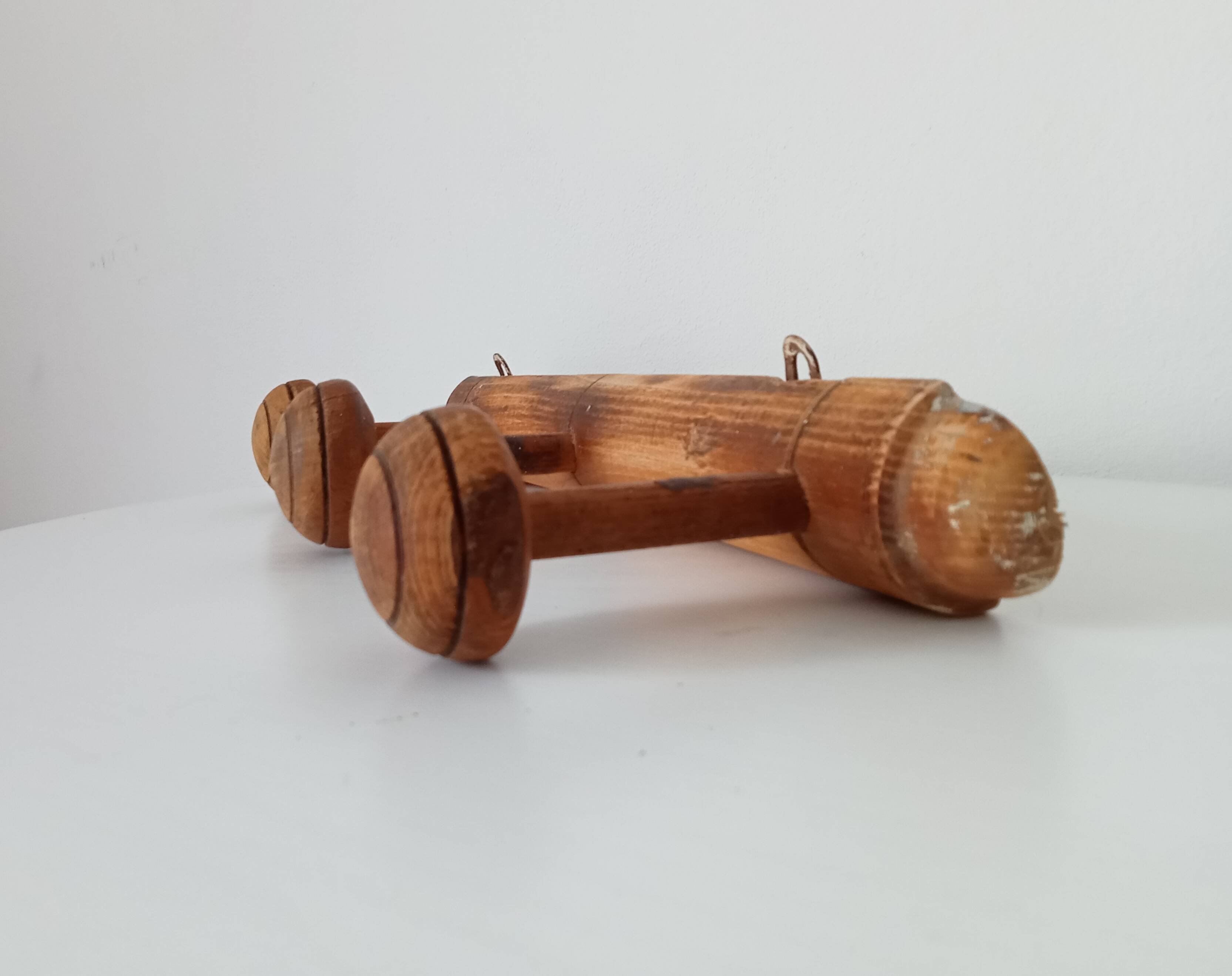Vintage popular art wall coat rack from the 1950s