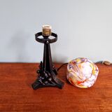Art Deco table lamp, multi-coloured opaline in the shape of a mushroom, 1920