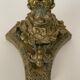 Pair of bronze candle holders with neogothic nineteenth chiseling