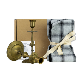 2 candle holders and 2 tea towels — All fire all flame #53
