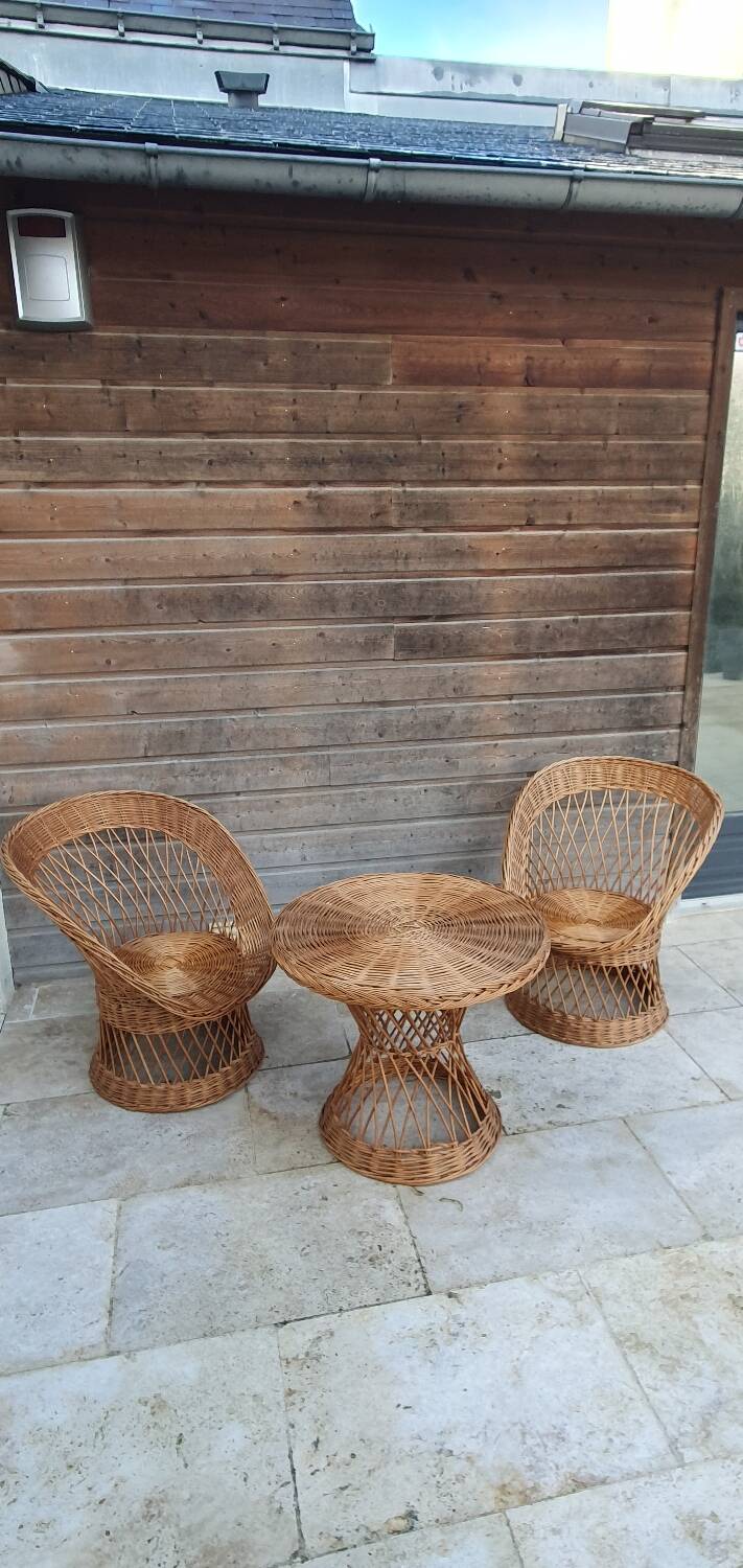Salon de jardin en rotin