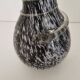 Vase en verre soufflé moucheté noir et blanc