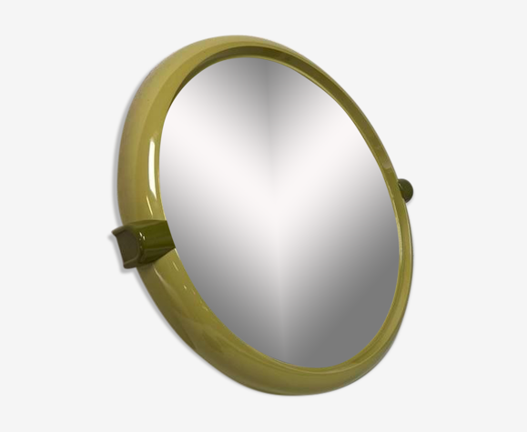 Set of vintage green mirror & shelf