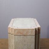 Postmodern marble & brass side table, 1970s