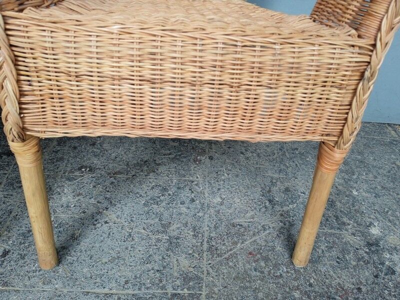 Pair of vintage rattan armchairs