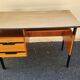 Desk with a beautiful 1960/70 look, 3 drawers + key, black legs