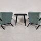H 269 Lounge Chairs, table and poufs by Jindřich Halabala for Up Zavody, 1940s, Set of 5